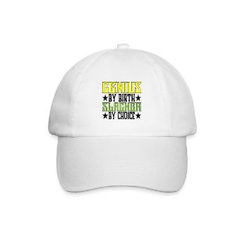 Genius By Birth Slacker By Choice 5 - Baseballkappe - Weiß/Weiß - Vorne