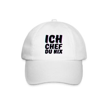 Ich Chef du Nix Spruch Big Boss - Baseballkappe - Weiß/Weiß - Vorne