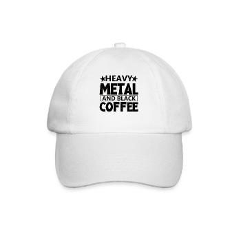 Kaffee und Heavy Metal Rock Heavymetal Metalhead - Baseballkappe - Weiß/Weiß - Vorne