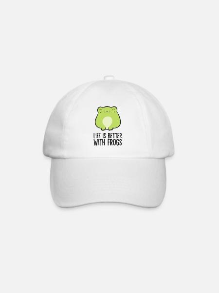 Froschliebhaber Das Leben ist besser mit Fröschen - Baseballkappe - Weiß/Weiß