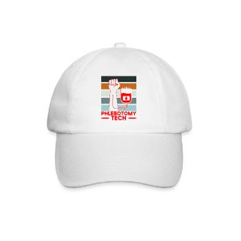 Phlebotomie Blutabnahme Phlebotomist Tech Geschenk - Baseballkappe - Weiß/Weiß - Vorne