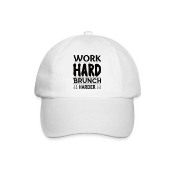 Brunch -Spätfrühstück Mittagessen Frühstück Essen - Baseballkappe - Weiß/Weiß - Vorne