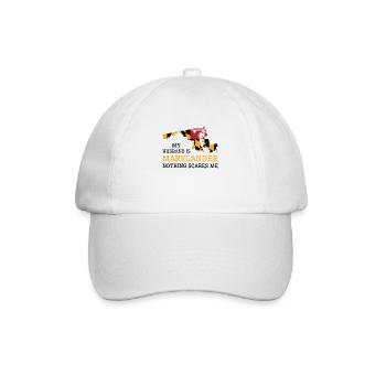 Nichts macht mir Angst Marylander Ehemann Maryland - Baseballkappe - Weiß/Weiß - Vorne