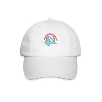 Narwal Eisbär ozean einhorn kawaii Regenbogen - Baseballkappe - Weiß/Weiß - Vorne