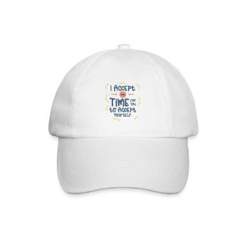 Inspirierender Motivator Selbstfürsorge - Baseballkappe - Weiß/Weiß - Vorne