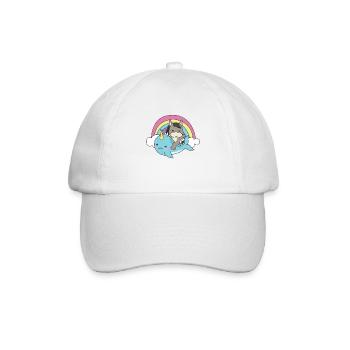 Narwal Esel ozean einhorn kawaii Regenbogen - Baseballkappe - Weiß/Weiß - Vorne