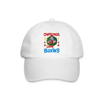 Christmas Love Boxing Boxer Weihnachtsgeschenk - Baseballkappe - Weiß/Weiß - Vorne