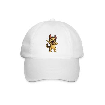 Belgischer Deutscher Schäferhund tanzt Dab Dabbing - Baseballkappe - Weiß/Weiß - Vorne