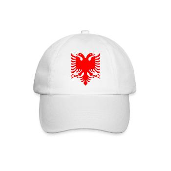 Albanien - Baseballkappe - Weiß/Weiß - Vorne