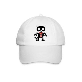 Schwarze Katze Voodoo Puppe - Baseballkappe - Weiß/Weiß - Vorne