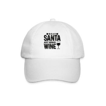 Wein trinken Weihnachten Santa Claus - Baseballkappe - Weiß/Weiß - Vorne