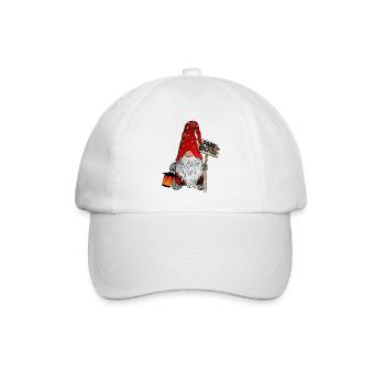 Papa Wichtel Christmas Gnom - Baseballkappe - Weiß/Weiß - Vorne