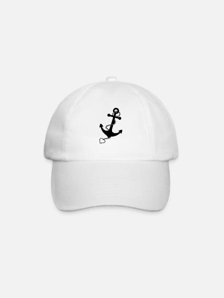 Anker Maritime Meer Segeln - Baseballkappe - Weiß/Weiß