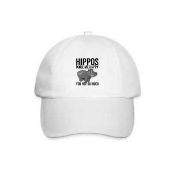 Nilpferde machen mich glücklich dich nicht so sehr - Baseballkappe - Weiß/Weiß - Vorne