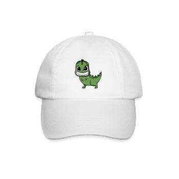 Wütender Dinosaurier - Baseballkappe - Weiß/Weiß - Vorne