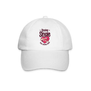 Single Vintage Fan Single Zitate Retro Single - Baseballkappe - Weiß/Weiß - Vorne