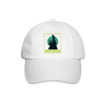 WOLFGANG Name Wolf Outfit zum Namenstag mit Name - Baseballkappe - Weiß/Weiß - Vorne
