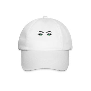 grüne Augen - Baseballkappe - Weiß/Weiß - Vorne