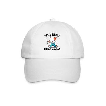 Nerv Nicht Bin Am Zocken - Baseballkappe - Weiß/Weiß - Vorne