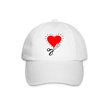 Muster schneiden rotes Herz - Baseballkappe - Weiß/Weiß - Vorne