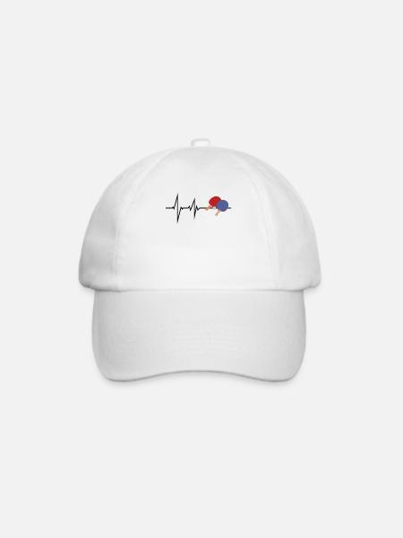 Tischtennis Zubehör Pingpong Motiv - Baseballkappe - Weiß/Weiß