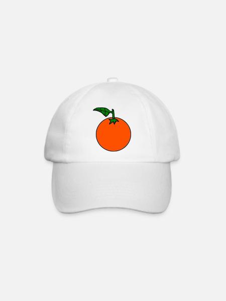 Orange - Baseballkappe - Weiß/Weiß