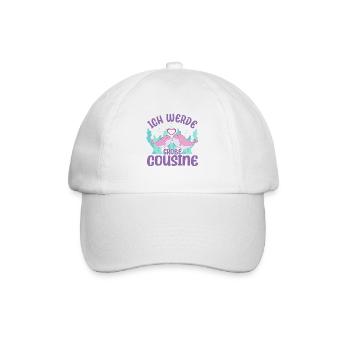 Cousine Ich werde große Cousine Cousinen Wal - Baseballkappe - Weiß/Weiß - Vorne