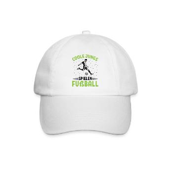 Coole Jungs Spielen Fußball - Baseballkappe - Weiß/Weiß - Vorne