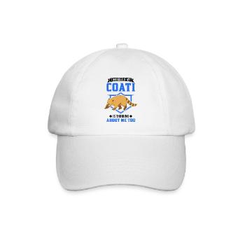 Nasenbär Geschenk Coati Rüsselbär - Baseballkappe - Weiß/Weiß - Vorne