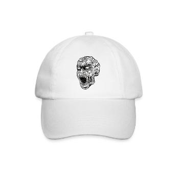 Zombie Kopf - Baseballkappe - Weiß/Weiß - Vorne