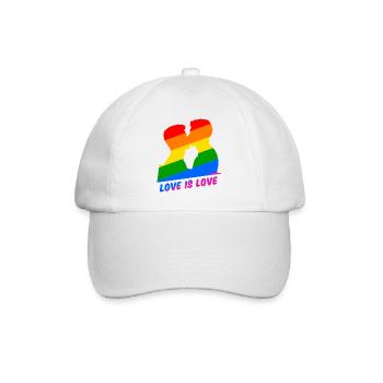 Schwuler Gay Pride Männer Kuss - Baseballkappe - Weiß/Weiß - Vorne