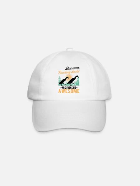 Indische Laufente Geschenk Runner Duck - Baseballkappe - Weiß/Weiß