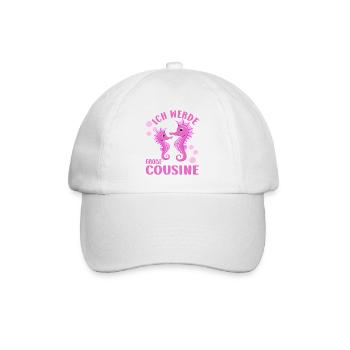 Cousine Ich werde große Cousine Seesterne Cousinen - Baseballkappe - Weiß/Weiß - Vorne