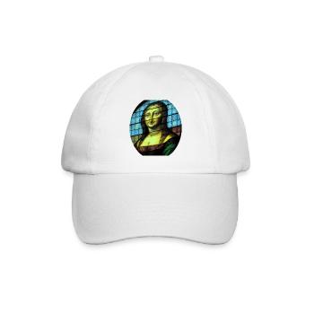 Mona Lisa in Fenster Art - Baseballkappe - Weiß/Weiß - Vorne