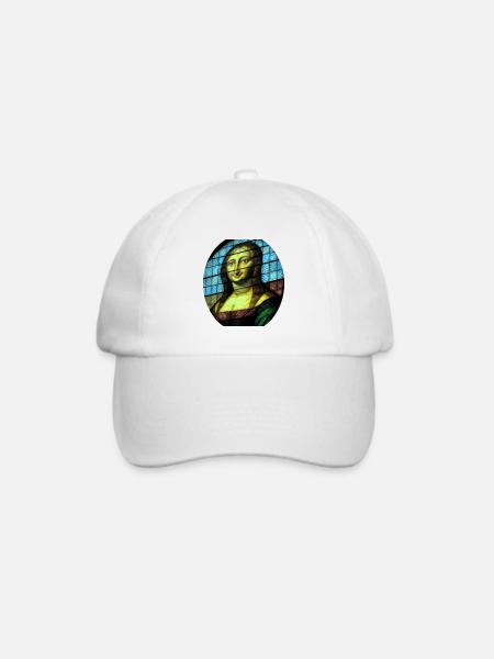 Mona Lisa in Fenster Art - Baseballkappe - Weiß/Weiß