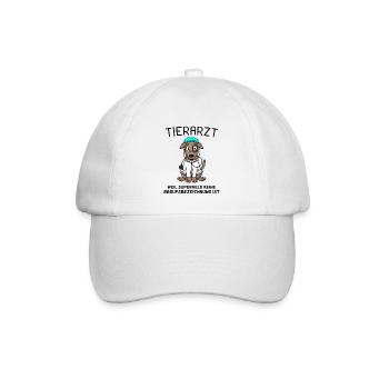 Tier Tierarzt Tiermedizin Geschenk - Baseballkappe - Weiß/Weiß - Vorne