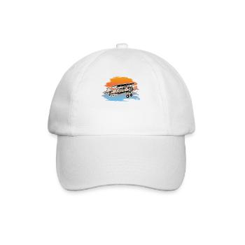 Doppeldecker Flugzeug Pilot Fluglehrer Geschenk - Baseballkappe - Weiß/Weiß - Vorne