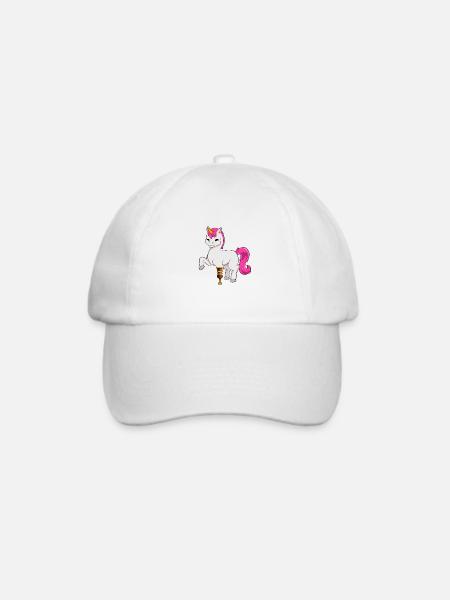 Einhorn mit Beinprothese - Baseballkappe - Weiß/Weiß