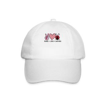 Frieden Liebe Marienkäfer - Baseballkappe - Weiß/Weiß - Vorne