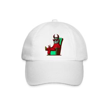 Krampus Percht Teufel 2302 - Baseballkappe - Weiß/Weiß - Vorne
