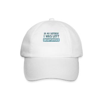 Zu meiner Verteidigung wurde ich unbeaufsichtigt gelassen - Baseballkappe - Weiß/Weiß - Vorne