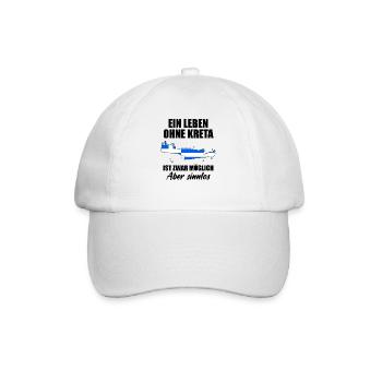 Kreta Lustiger Spruch Griechenland Insel Geschenk - Baseballkappe - Weiß/Weiß - Vorne
