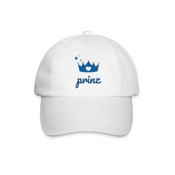 Prinz - Der einzige Prinz mit Krone in Blau - Baseballkappe - Weiß/Weiß - Vorne