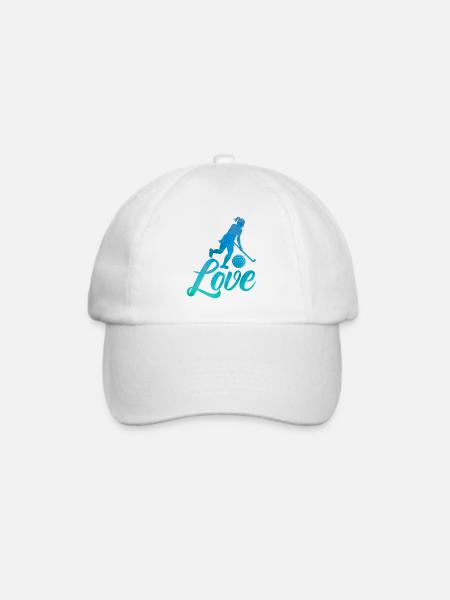 Liebe Feldhockey Geschenk - Baseballkappe - Weiß/Weiß