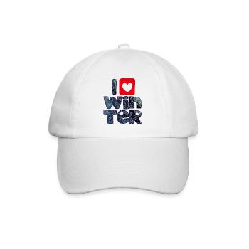 Wintermots mit Schneeflocken für Winterfans - Baseballkappe - Weiß/Weiß - Vorne