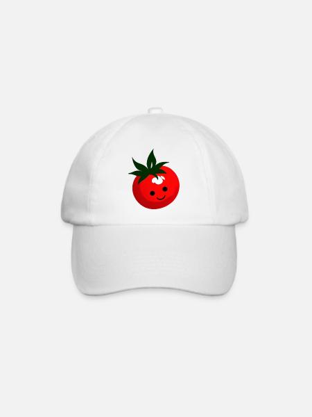 Tomaten Comic Tomate süß Cartoon 17 - Baseballkappe - Weiß/Weiß