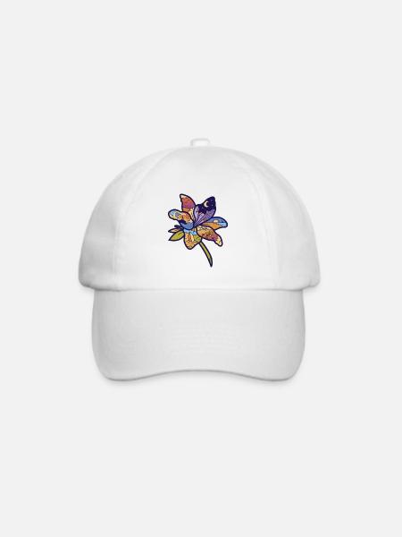Blume - Baseballkappe - Weiß/Weiß