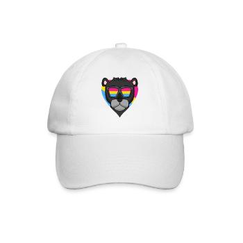 Pansexuell schwarzer Panter Herz Geschenk - Baseballkappe - Weiß/Weiß - Vorne