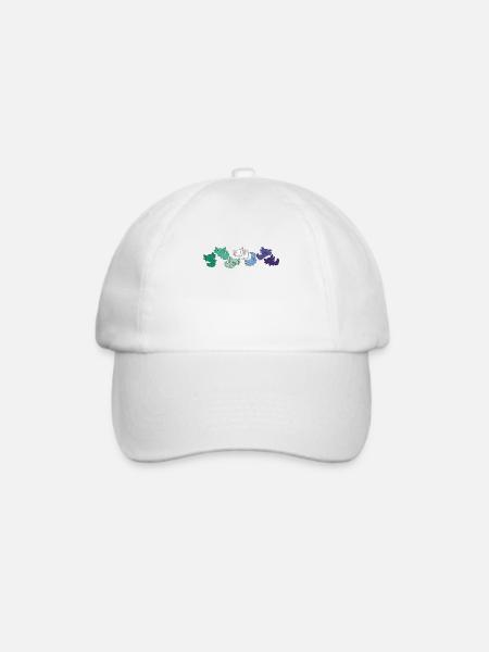 Green Gay Flag Pride LGBTQ Axolotl - Baseballkappe - Weiß/Weiß