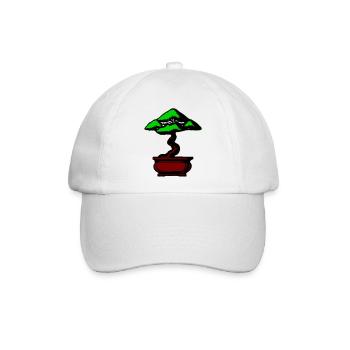 Bonsai Baum - Baseballkappe - Weiß/Weiß - Vorne